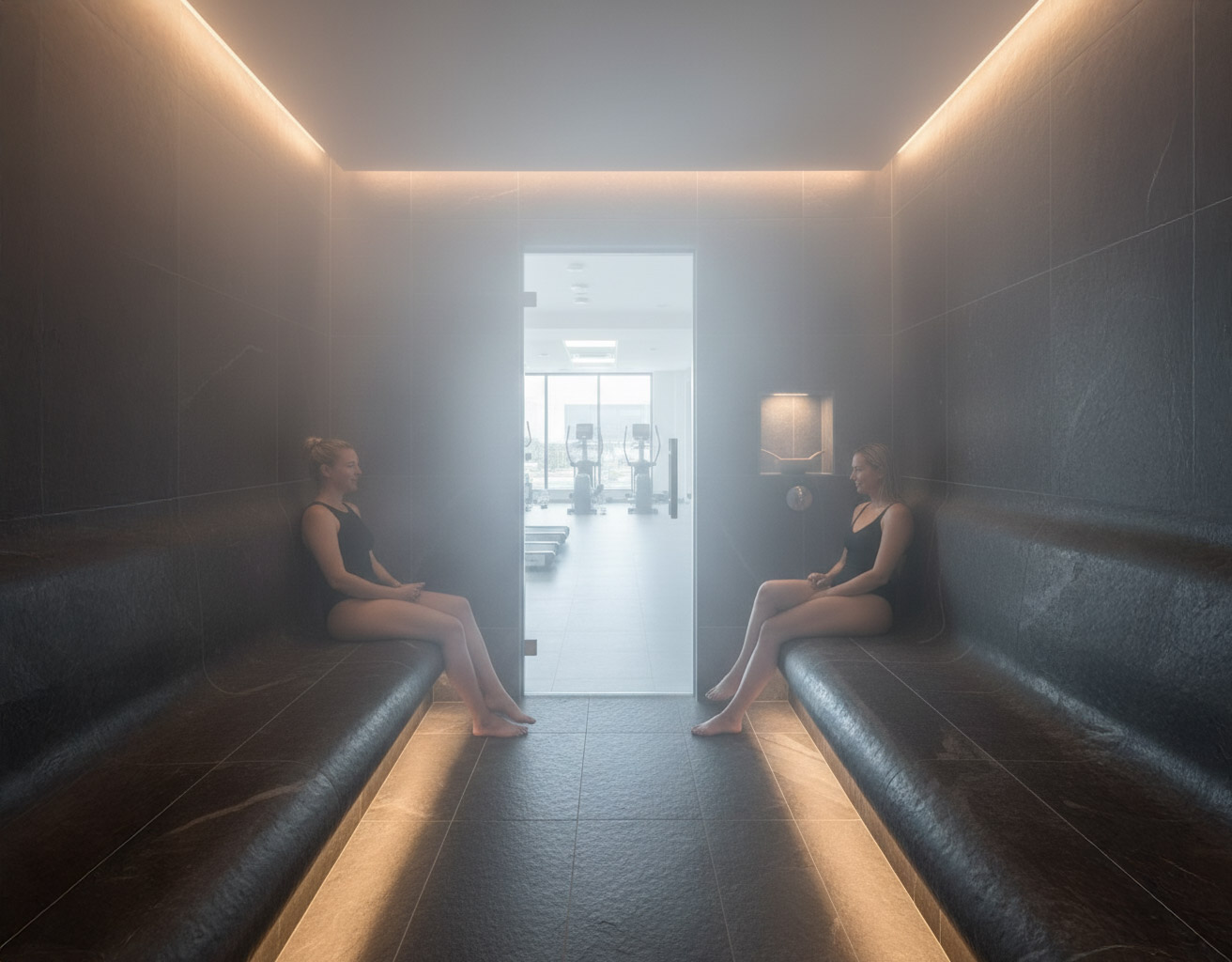 Curated visual reference: Penthouse Apartment Steam Room Advantages Reference: Steam Room Benefits Recovery Relaxation Results